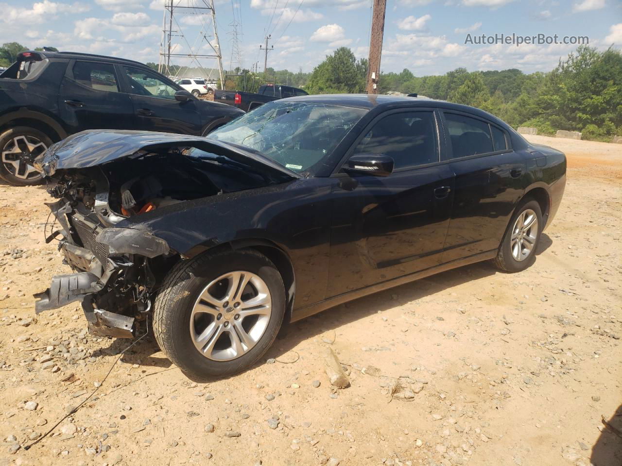 2017 Dodge Charger Sxt Black vin: 2C3CDXHG1HH551321