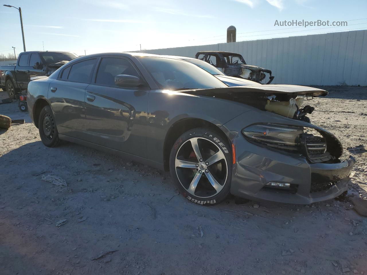 2017 Dodge Charger Sxt Gray vin: 2C3CDXHG1HH655212