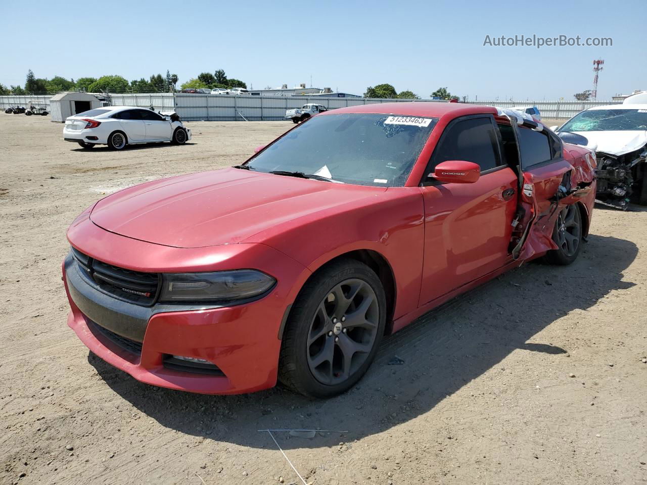 2017 Dodge Charger Sxt Red vin: 2C3CDXHG1HH667585