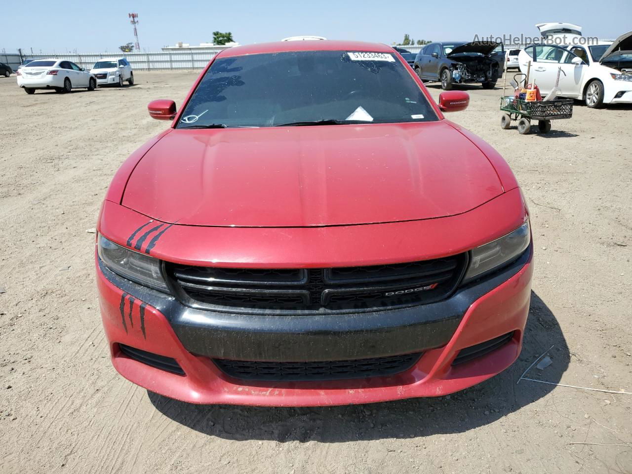 2017 Dodge Charger Sxt Red vin: 2C3CDXHG1HH667585