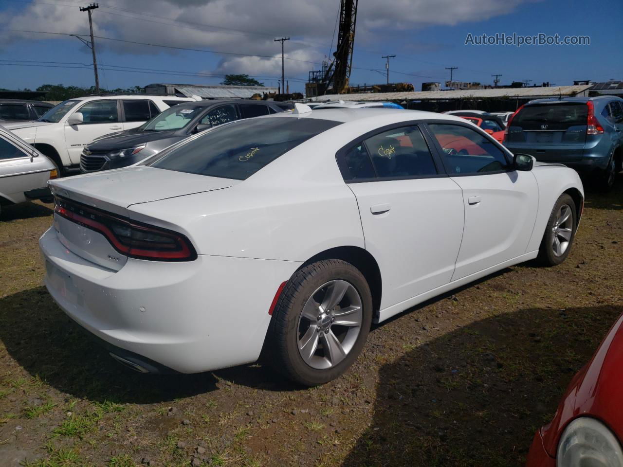 2018 Dodge Charger Sxt Plus White vin: 2C3CDXHG1JH176570