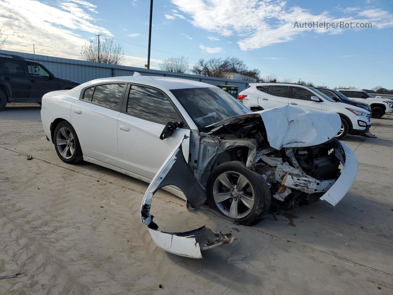 2016 Dodge Charger Sxt White vin: 2C3CDXHG2GH132439