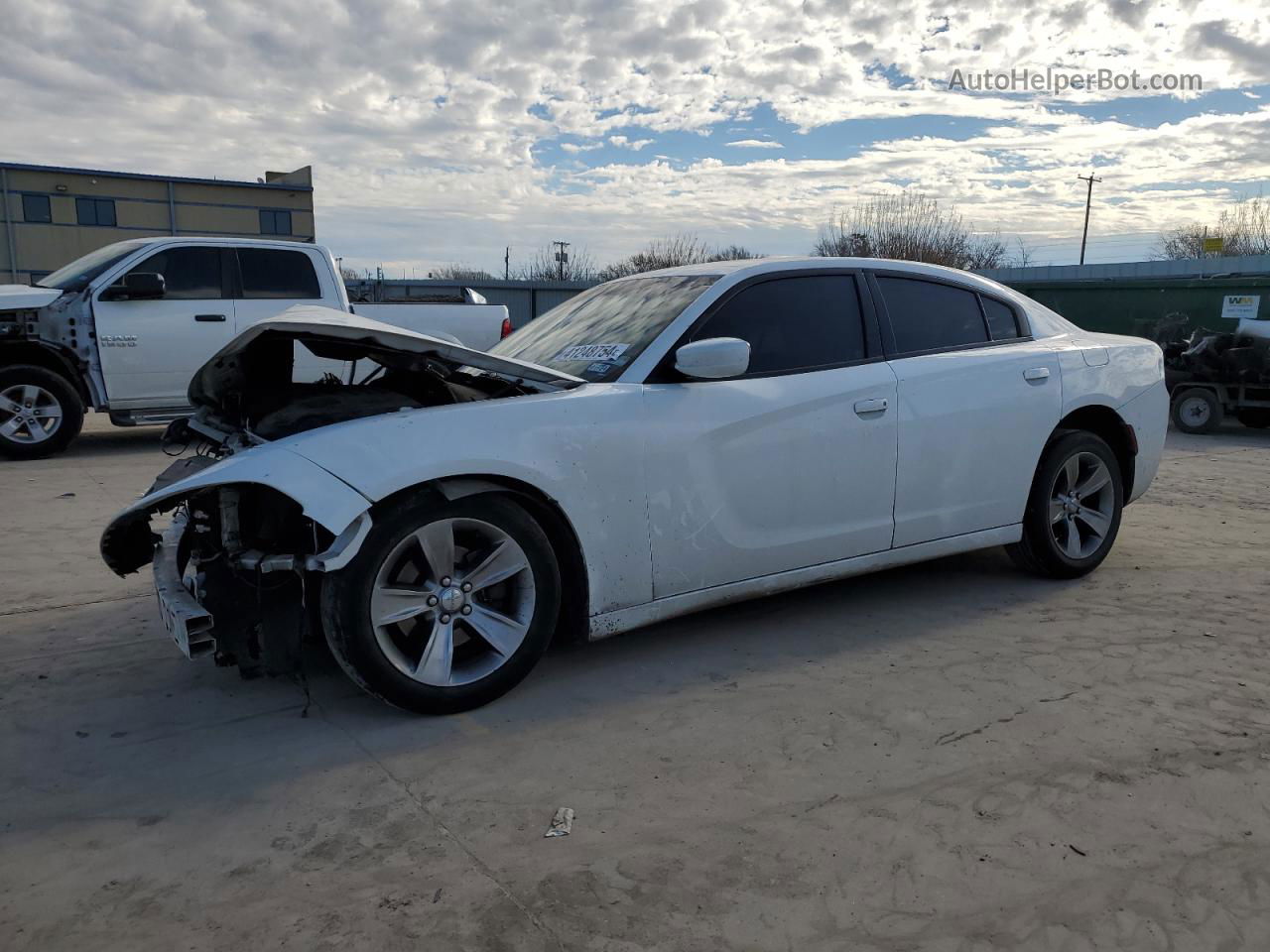 2016 Dodge Charger Sxt White vin: 2C3CDXHG2GH132439