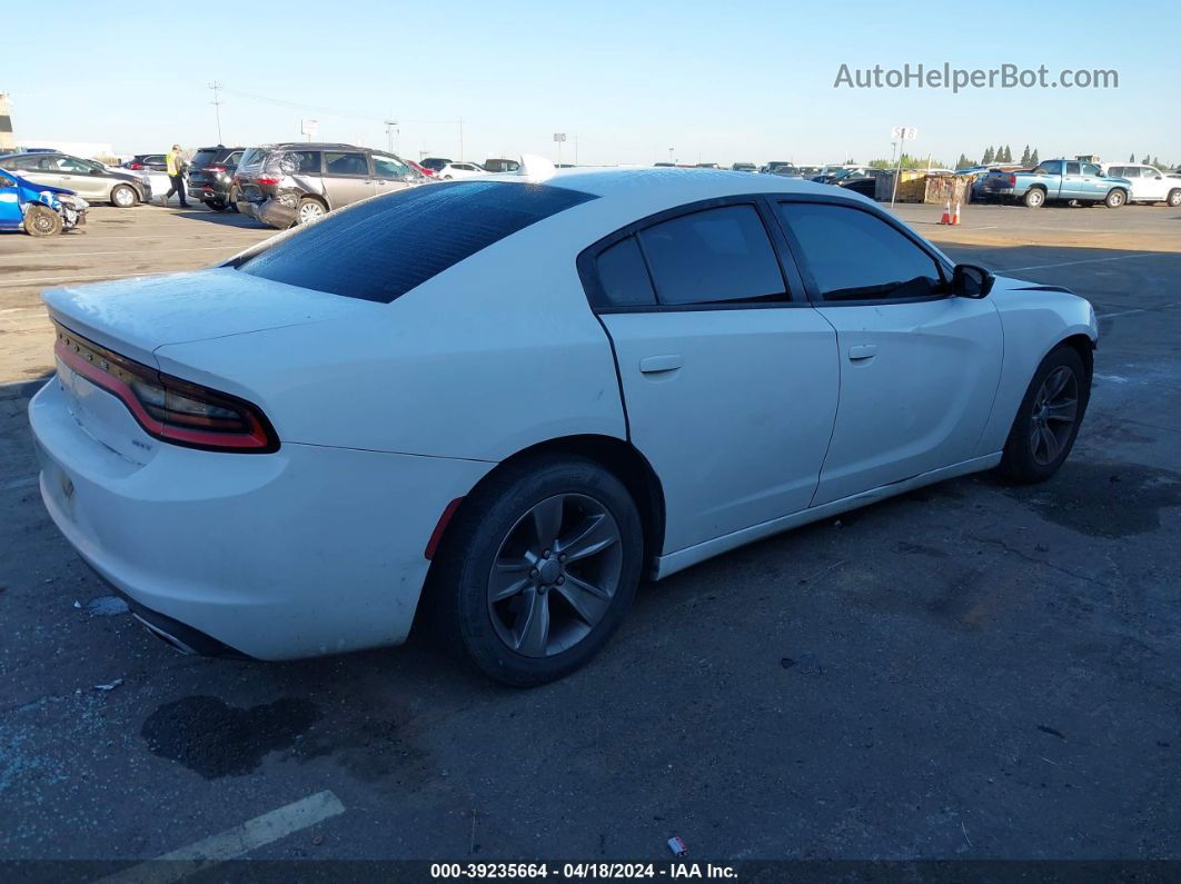 2016 Dodge Charger Sxt White vin: 2C3CDXHG2GH222948