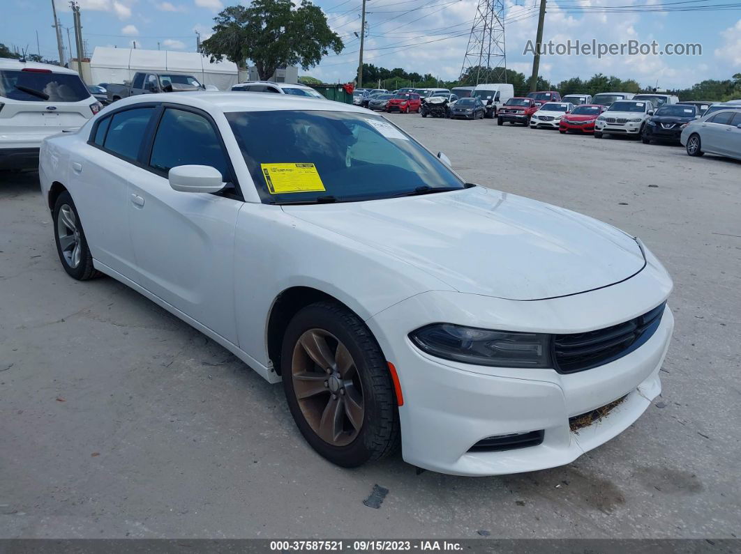 2016 Dodge Charger Sxt White vin: 2C3CDXHG2GH266402