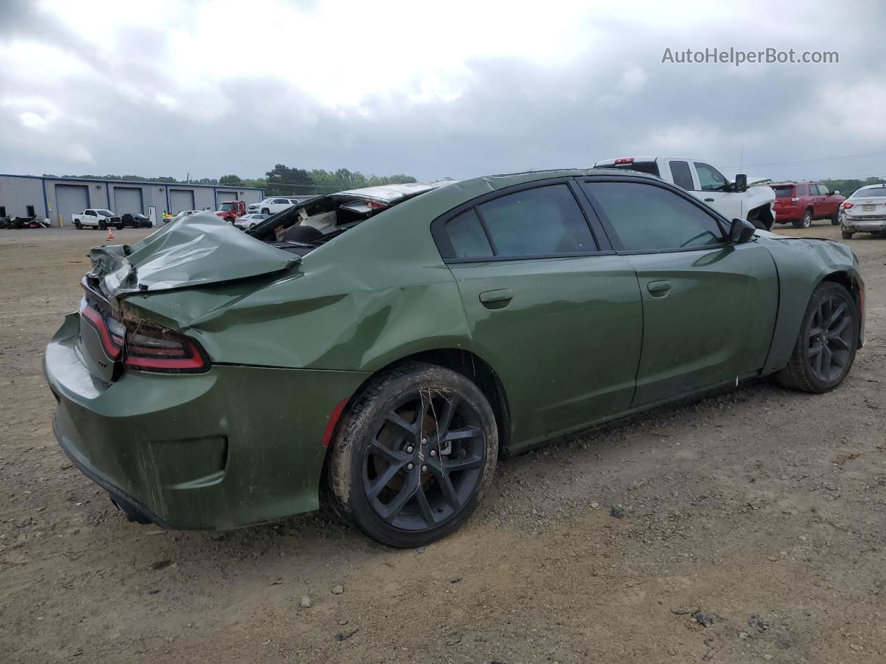 2021 Dodge Charger Gt Зеленый vin: 2C3CDXHG2MH648635