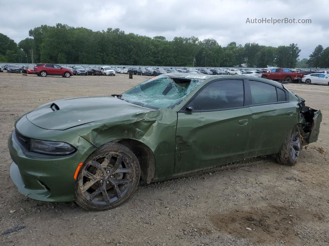 2021 Dodge Charger Gt Зеленый vin: 2C3CDXHG2MH648635