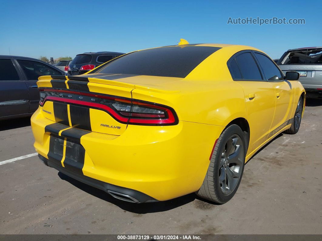 2017 Dodge Charger Sxt Rwd Yellow vin: 2C3CDXHG3HH576088