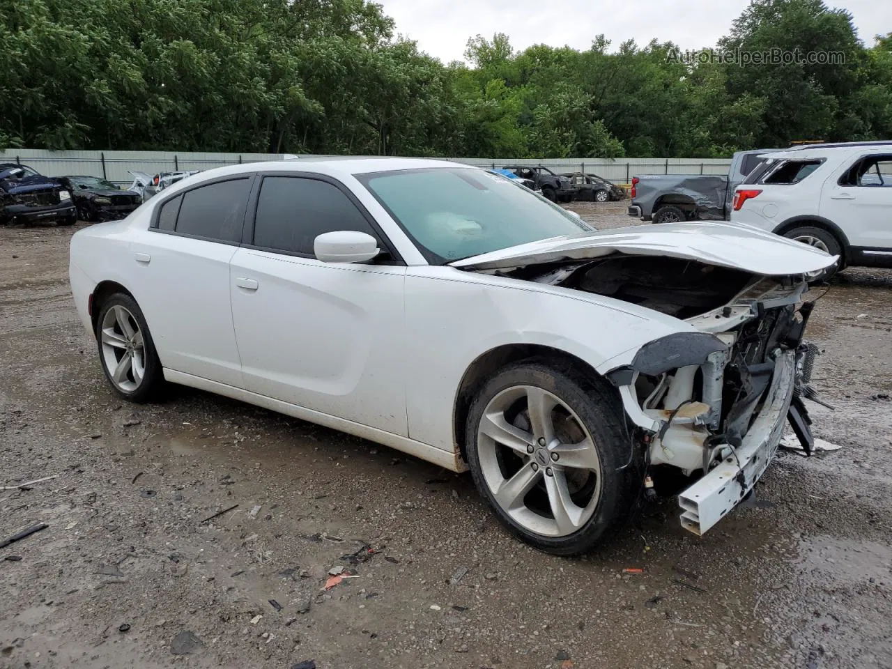 2017 Dodge Charger Sxt White vin: 2C3CDXHG3HH612264