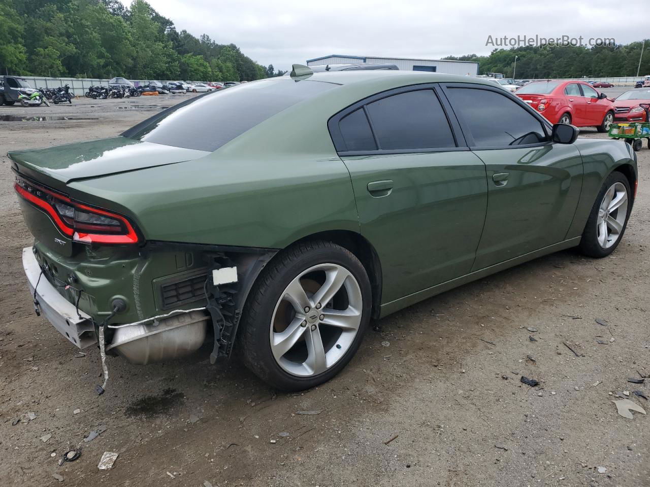 2018 Dodge Charger Sxt Plus Зеленый vin: 2C3CDXHG3JH188638