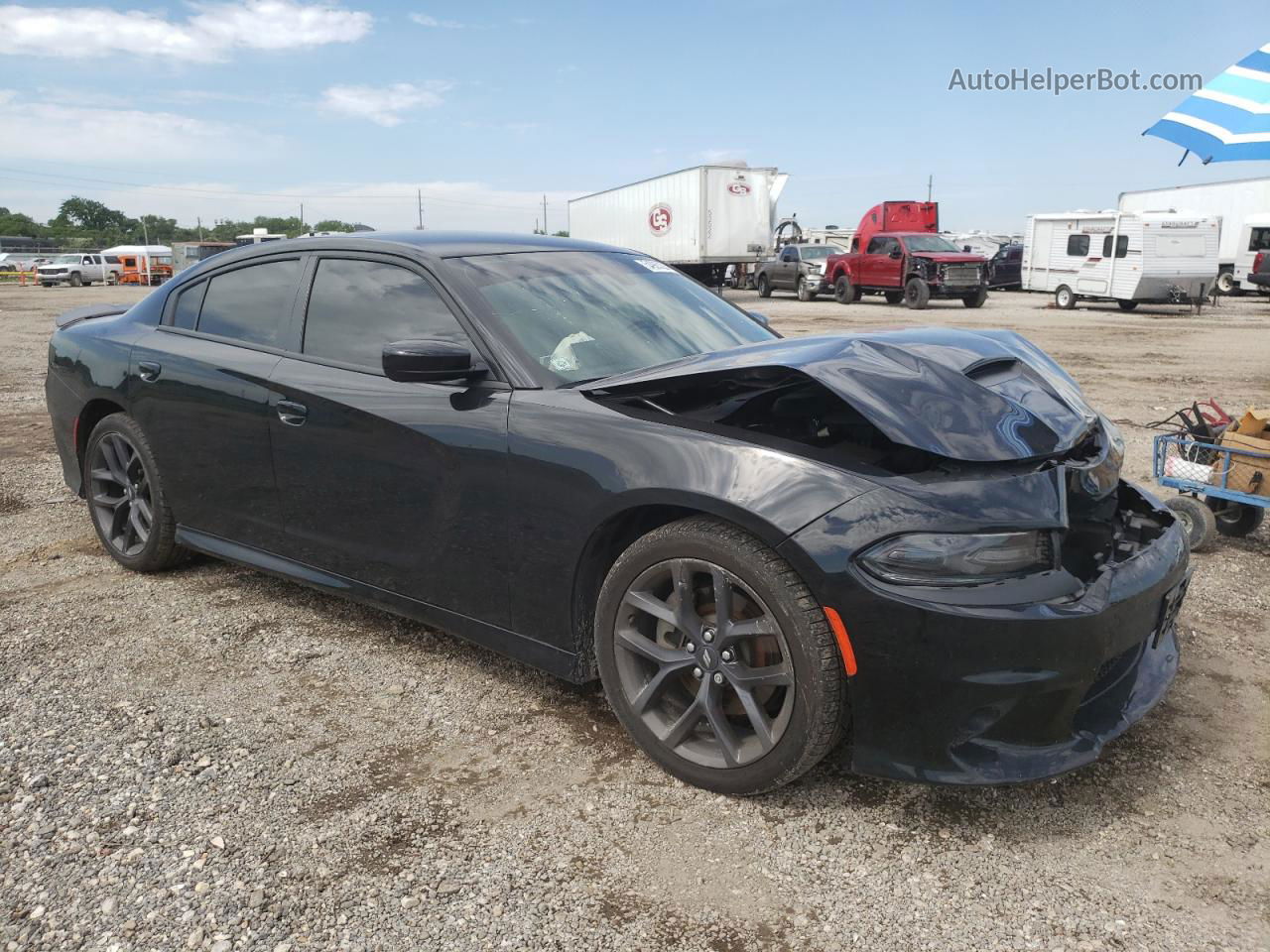 2021 Dodge Charger Gt Черный vin: 2C3CDXHG3MH650328