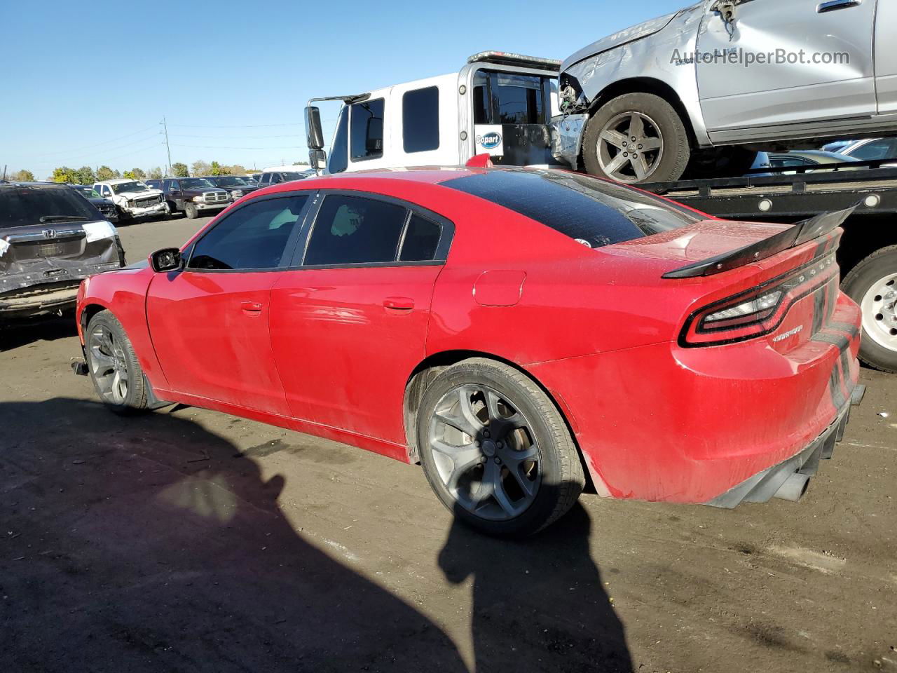 2016 Dodge Charger Sxt Red vin: 2C3CDXHG4GH146116