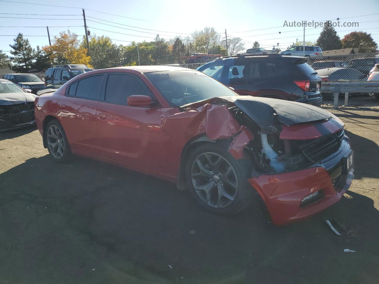 2016 Dodge Charger Sxt Red vin: 2C3CDXHG4GH146116