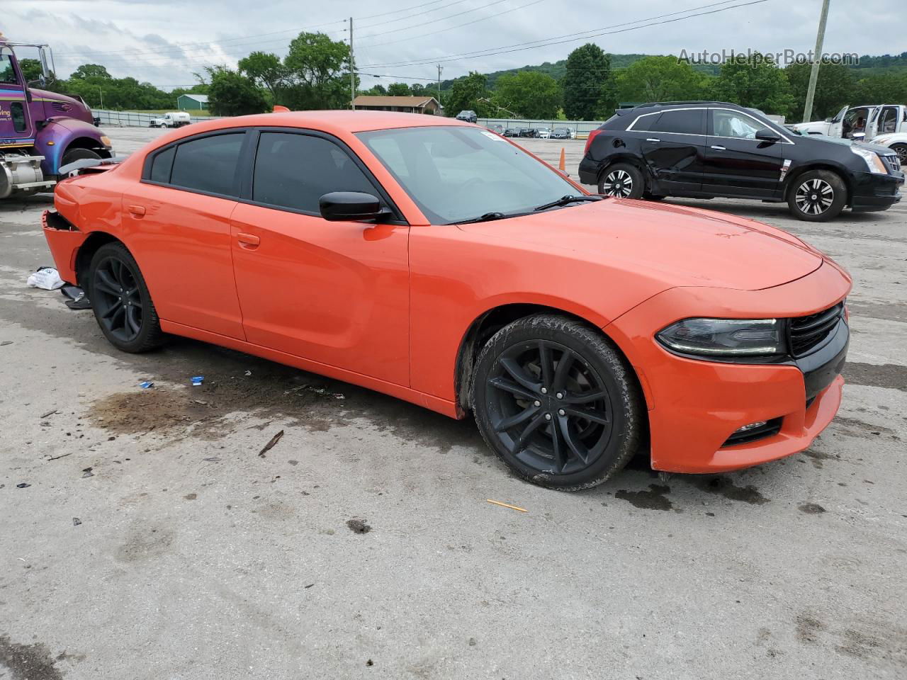 2016 Dodge Charger Sxt Orange vin: 2C3CDXHG4GH312778