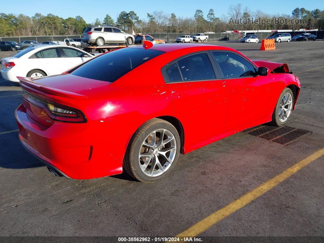 2021 Dodge Charger Gt Rwd Red vin: 2C3CDXHG4MH508845