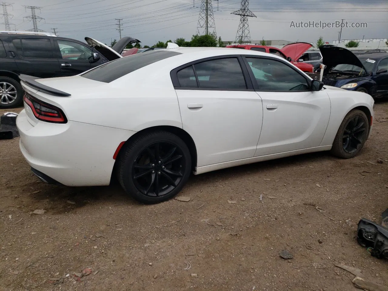 2016 Dodge Charger Sxt White vin: 2C3CDXHG6GH246881