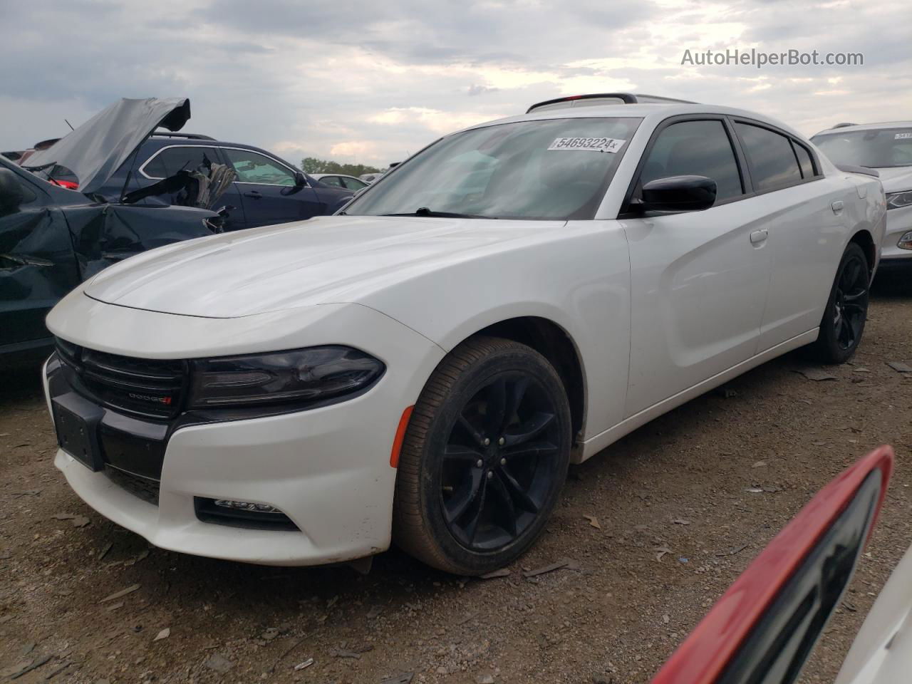 2016 Dodge Charger Sxt White vin: 2C3CDXHG6GH246881