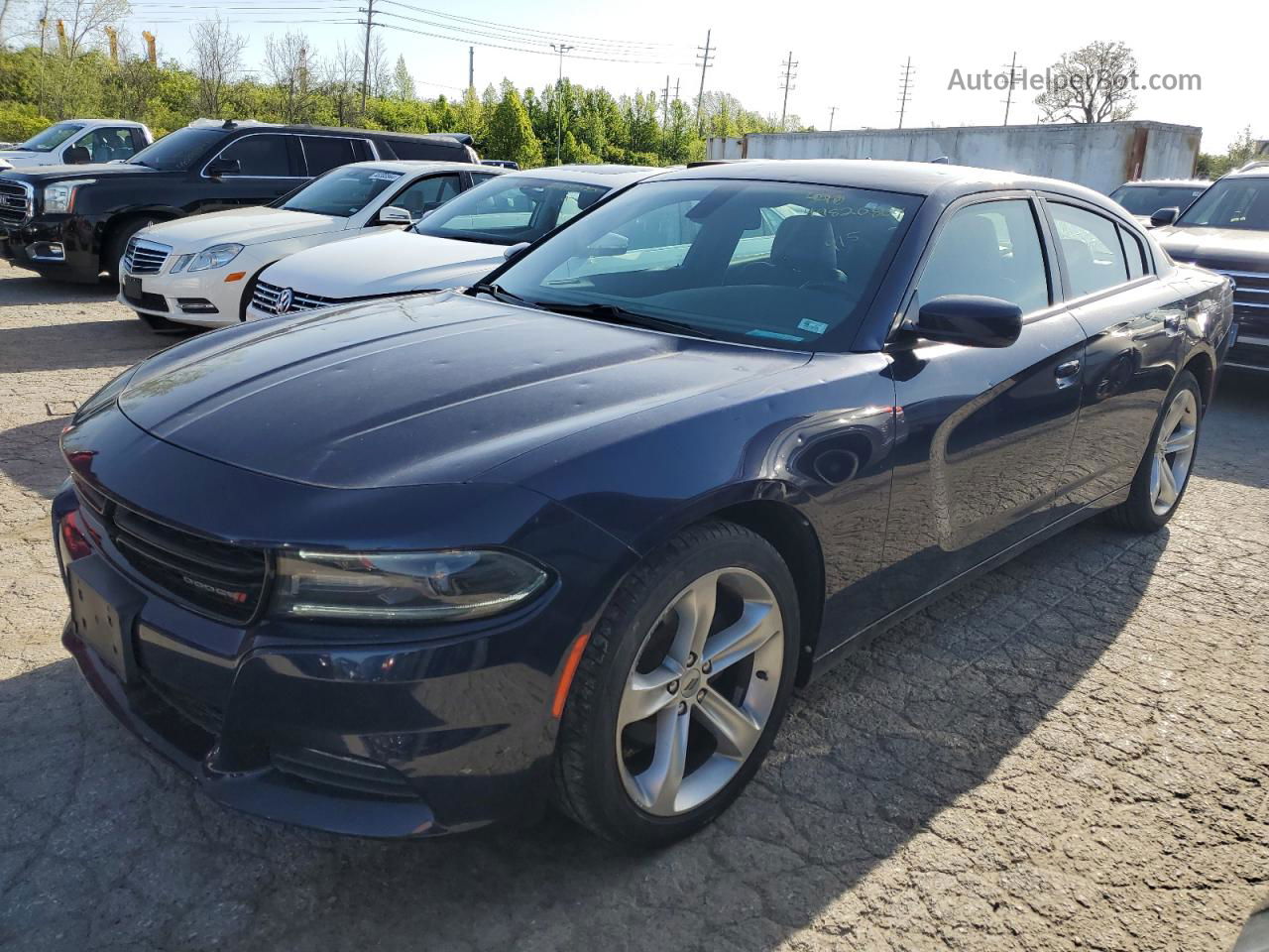 2017 Dodge Charger Sxt Синий vin: 2C3CDXHG6HH514801