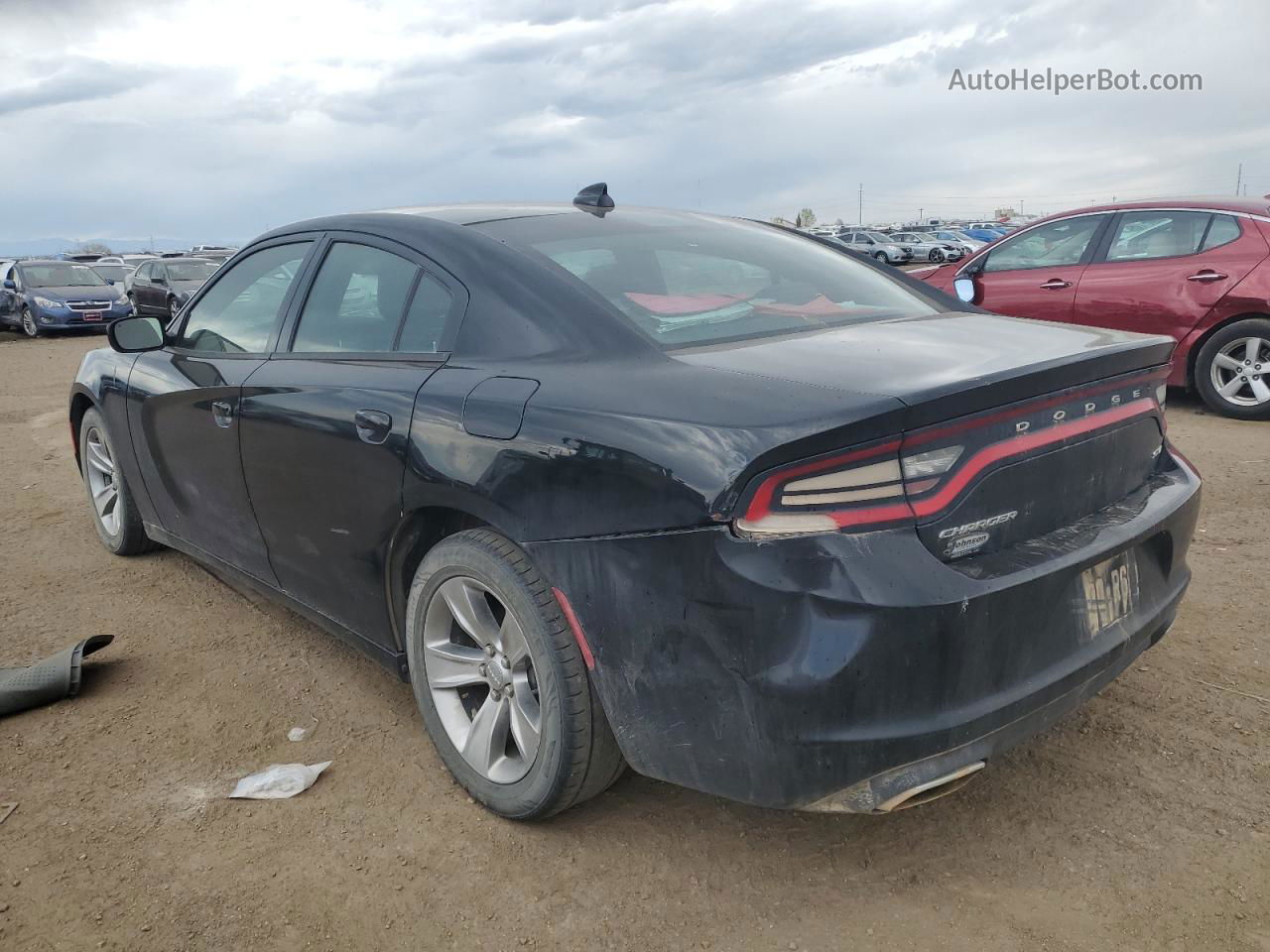 2017 Dodge Charger Sxt Black vin: 2C3CDXHG6HH549497