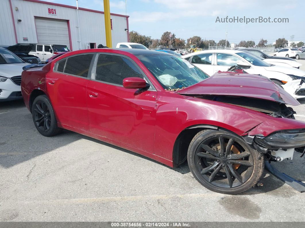 2018 Dodge Charger Sxt Plus Rwd Burgundy vin: 2C3CDXHG6JH319254