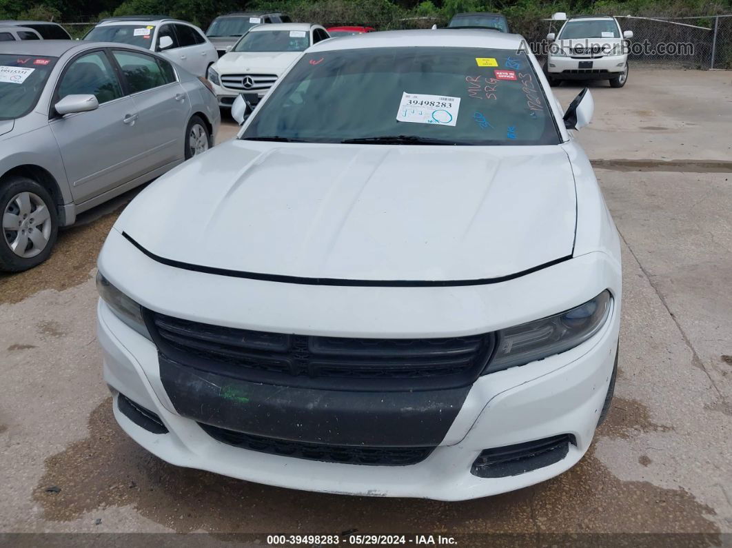 2016 Dodge Charger Sxt White vin: 2C3CDXHG7GH172953