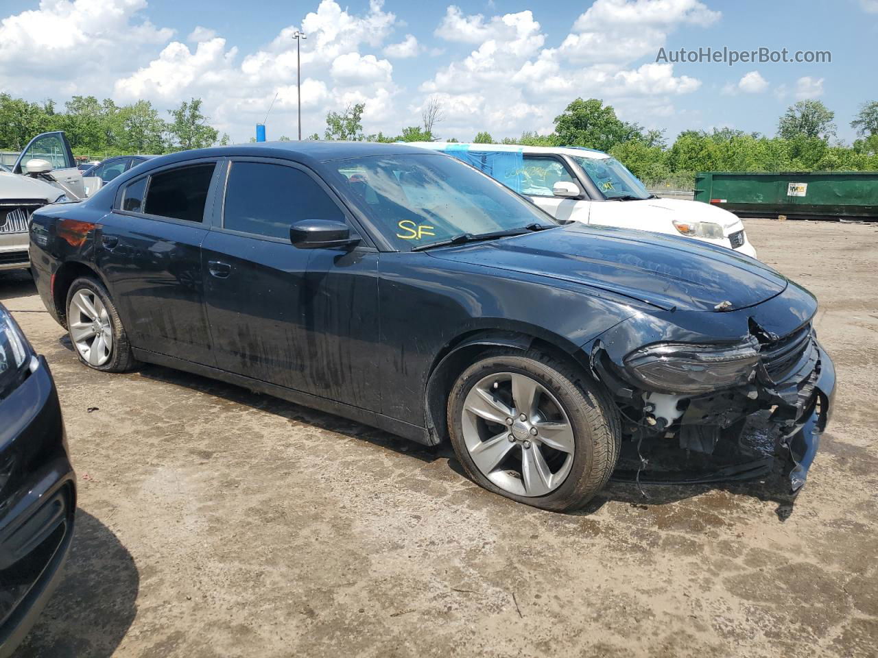 2016 Dodge Charger Sxt Black vin: 2C3CDXHG7GH266444