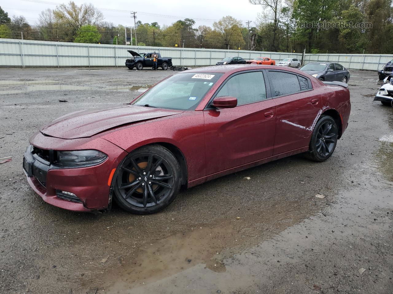 2017 Dodge Charger Sxt Burgundy vin: 2C3CDXHG7HH595842