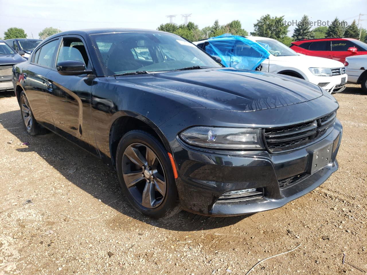 2017 Dodge Charger Sxt Black vin: 2C3CDXHG7HH655151