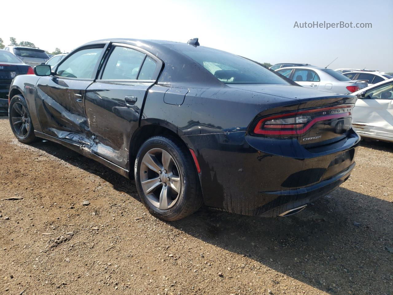 2017 Dodge Charger Sxt Black vin: 2C3CDXHG7HH655151