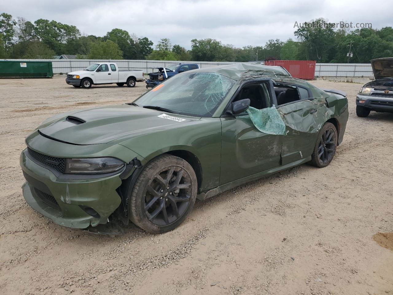 2021 Dodge Charger Gt Зеленый vin: 2C3CDXHG7MH602122