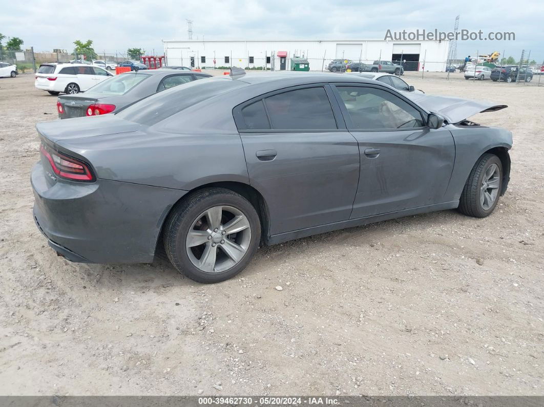 2016 Dodge Charger Sxt Gray vin: 2C3CDXHG8GH266260