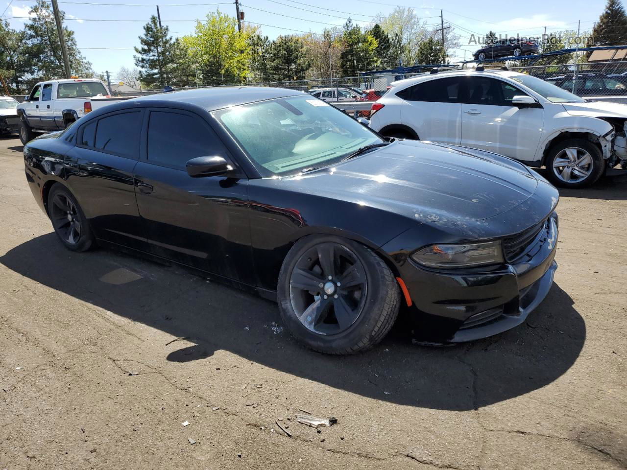 2016 Dodge Charger Sxt Black vin: 2C3CDXHG8GH297489