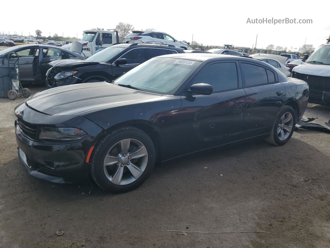 2016 Dodge Charger Sxt Черный vin: 2C3CDXHG9GH235163