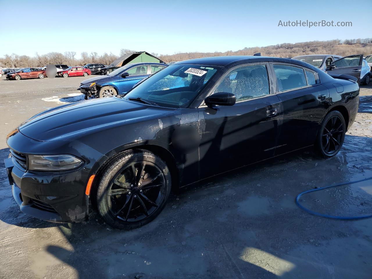 2016 Dodge Charger Sxt Black vin: 2C3CDXHG9GH247247