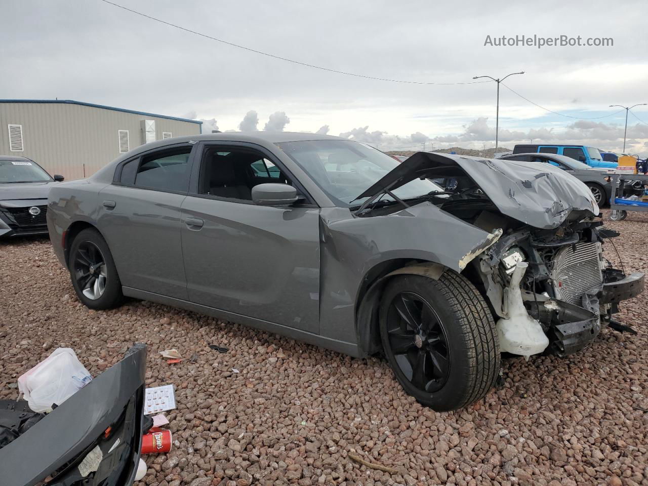 2017 Dodge Charger Sxt Gray vin: 2C3CDXHGXHH637033