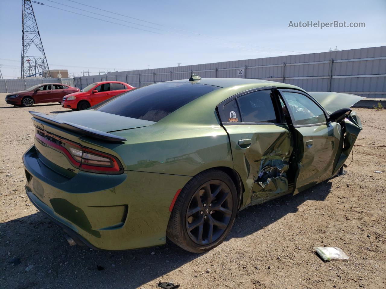 2021 Dodge Charger Gt Зеленый vin: 2C3CDXHGXMH593626