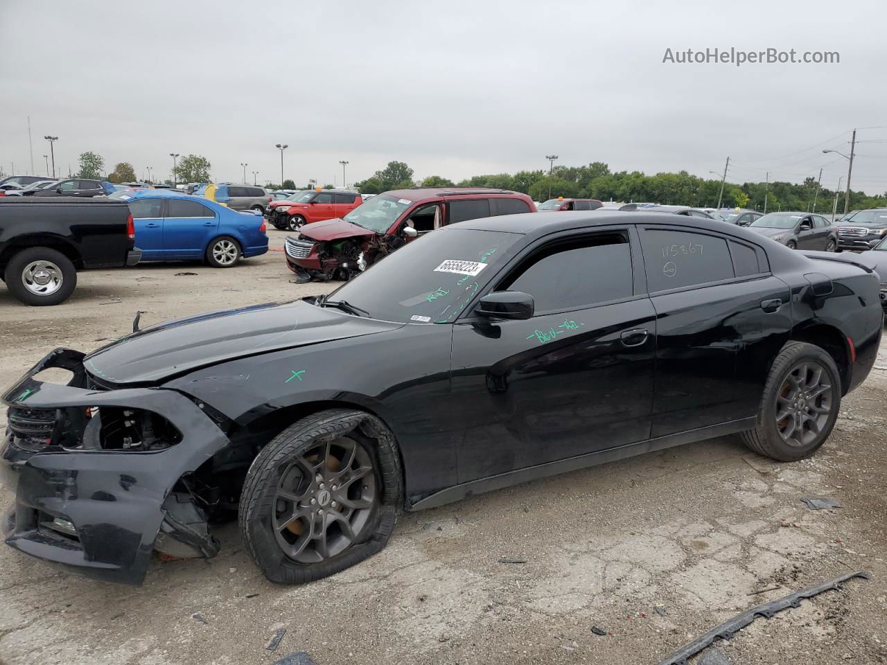 2018 Dodge Charger Gt Black vin: 2C3CDXJG2JH115867