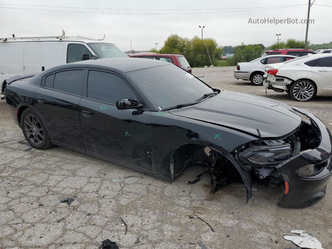 2018 Dodge Charger Gt Black vin: 2C3CDXJG2JH115867