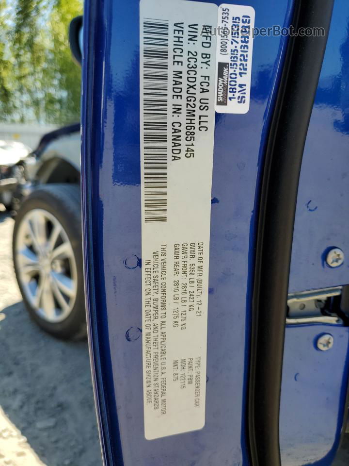 2021 Dodge Charger Sxt Blue vin: 2C3CDXJG2MH685145
