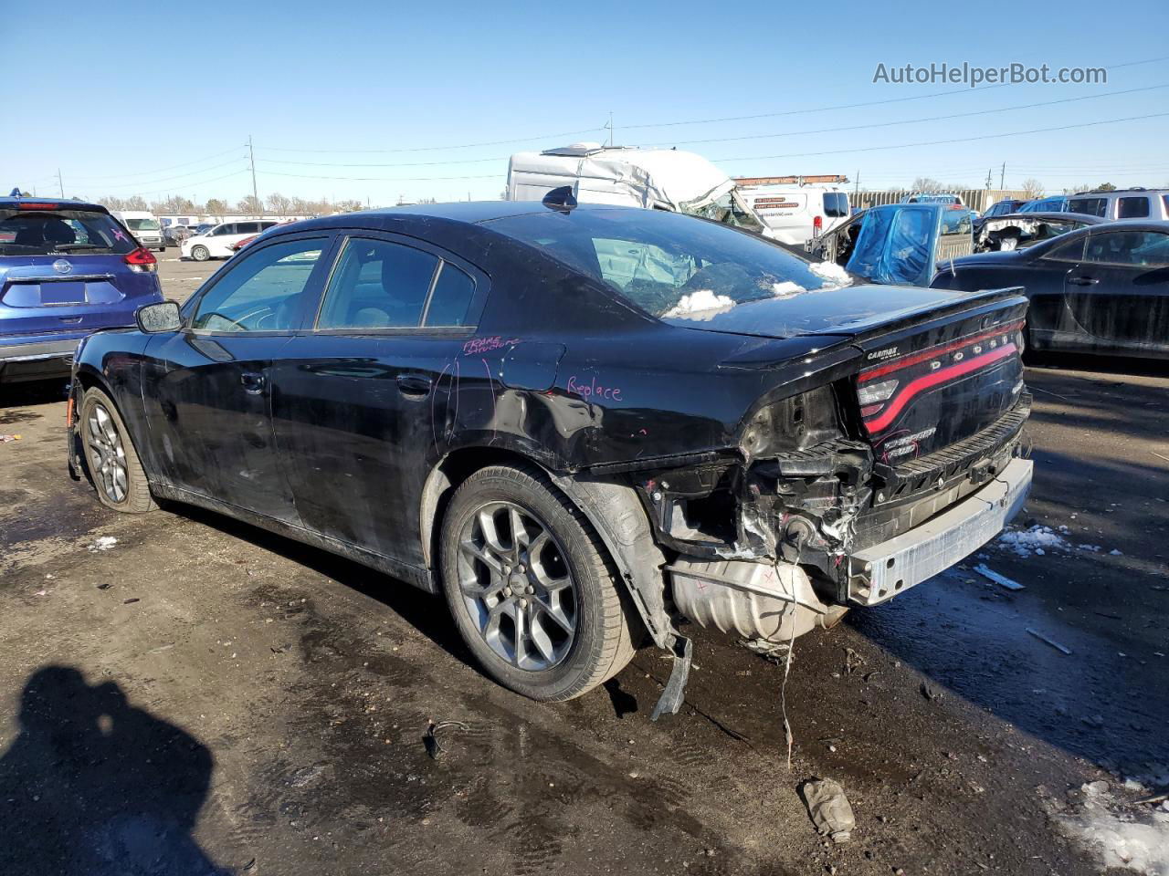 2017 Dodge Charger Sxt Black vin: 2C3CDXJG4HH644957