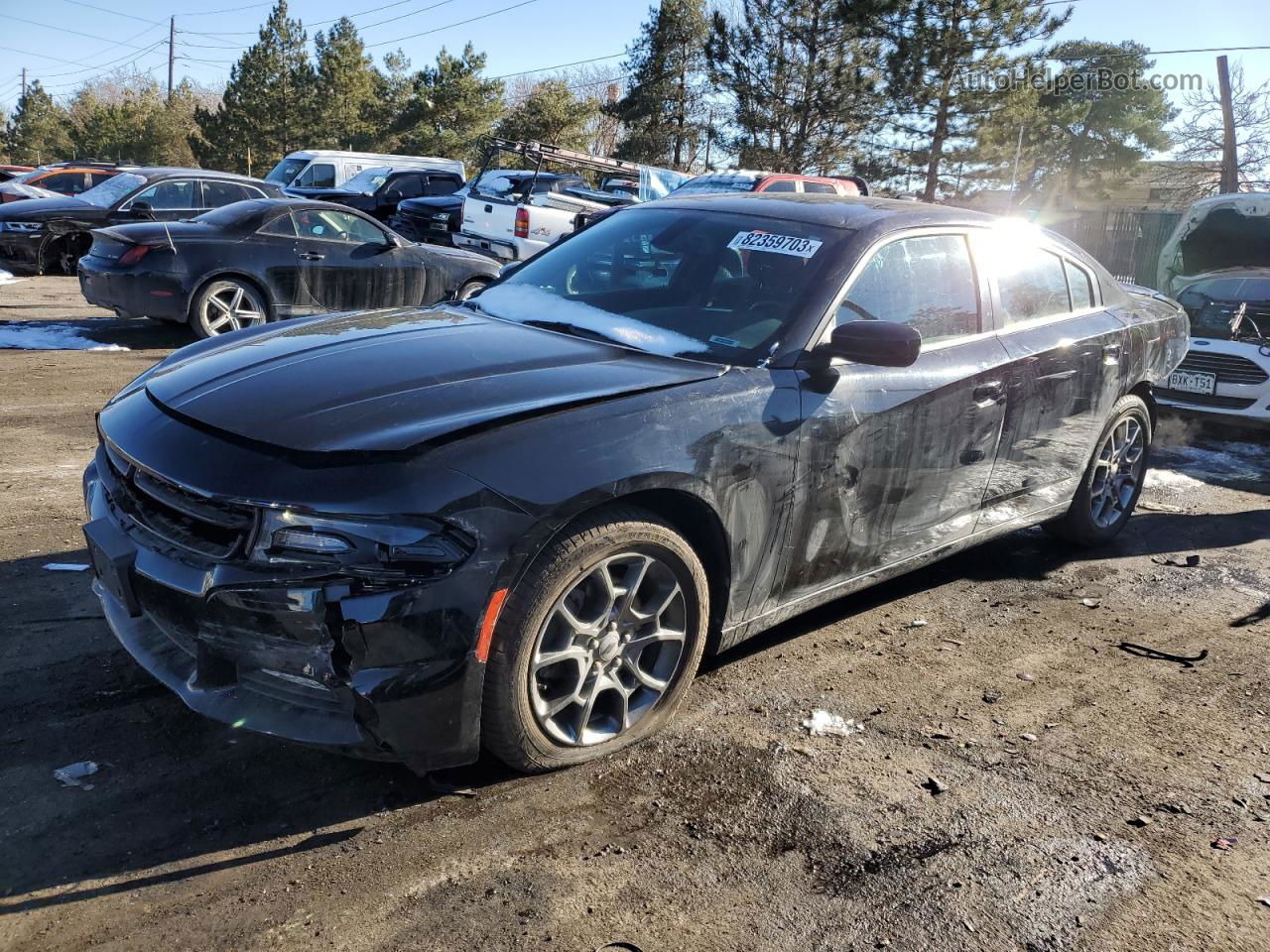 2017 Dodge Charger Sxt Black vin: 2C3CDXJG4HH644957