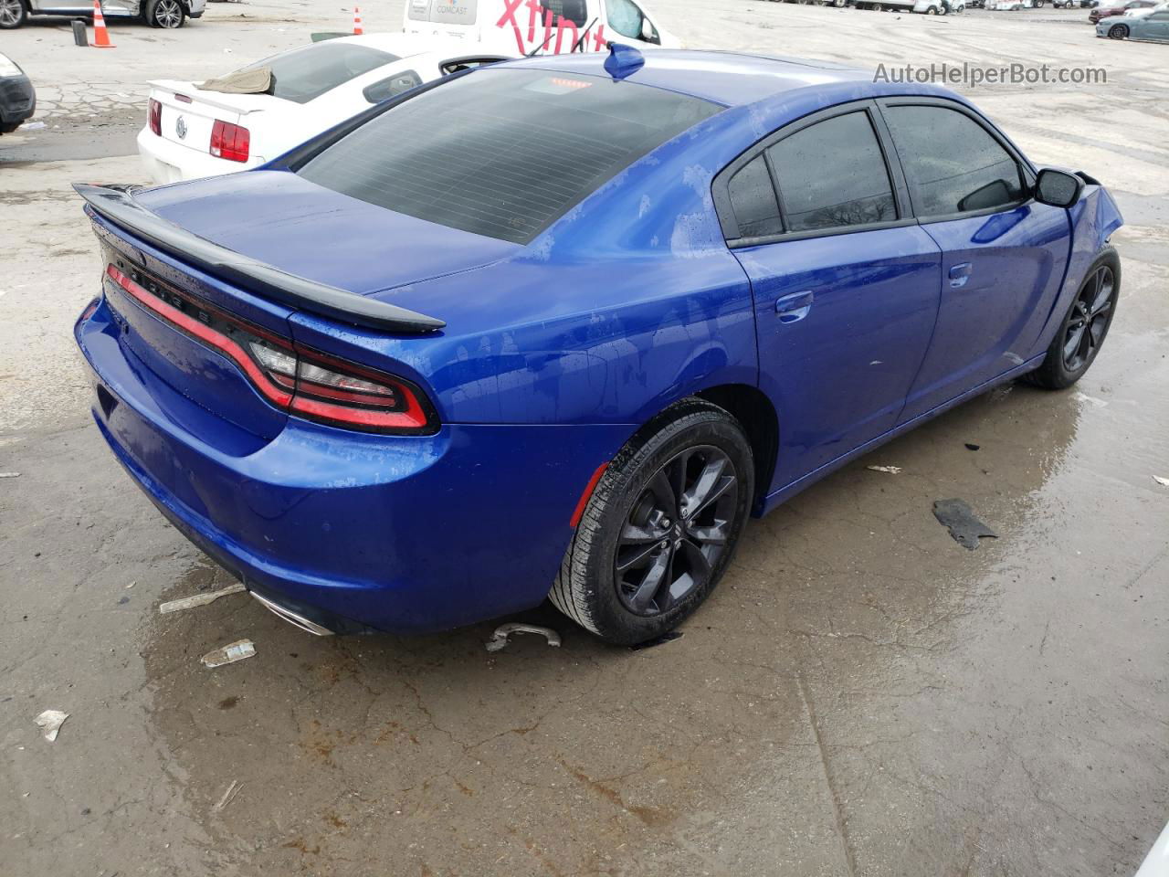 2021 Dodge Charger Sxt Синий vin: 2C3CDXJG5MH530055