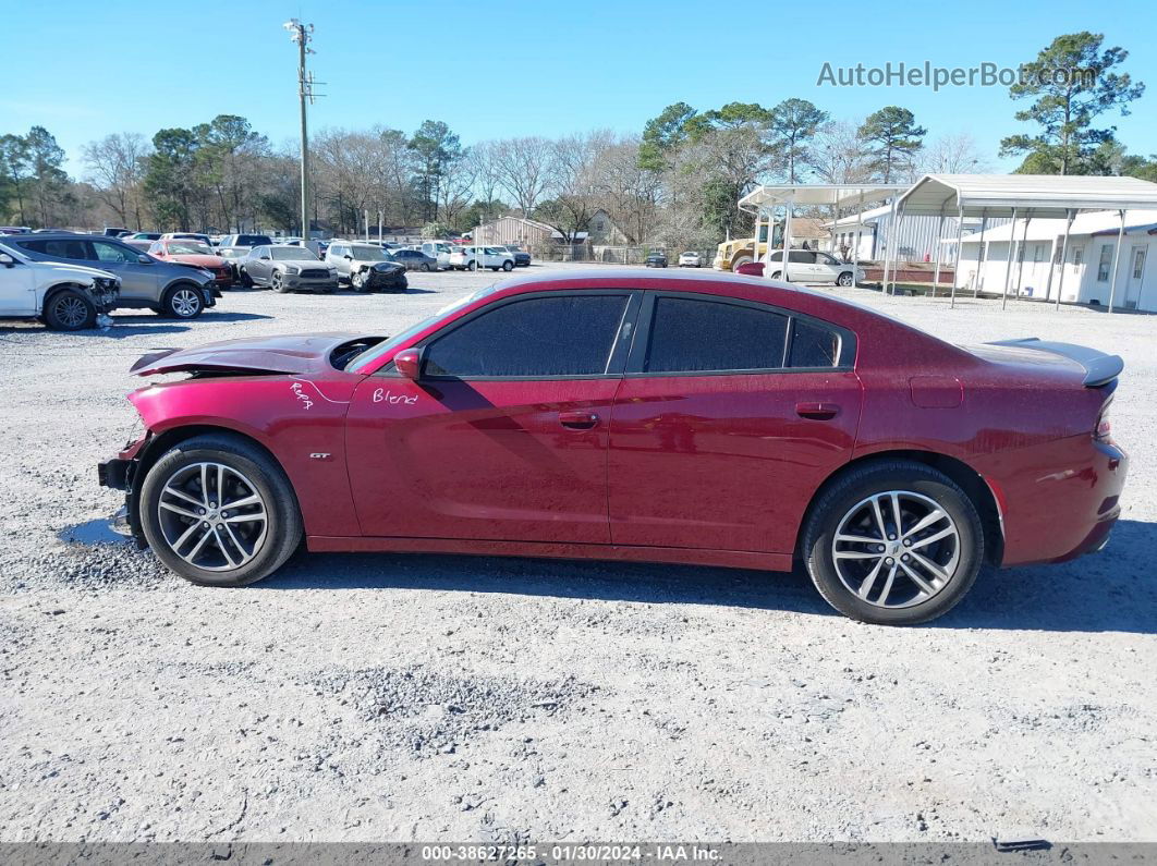 2018 Dodge Charger Gt Awd Красный vin: 2C3CDXJG6JH316493