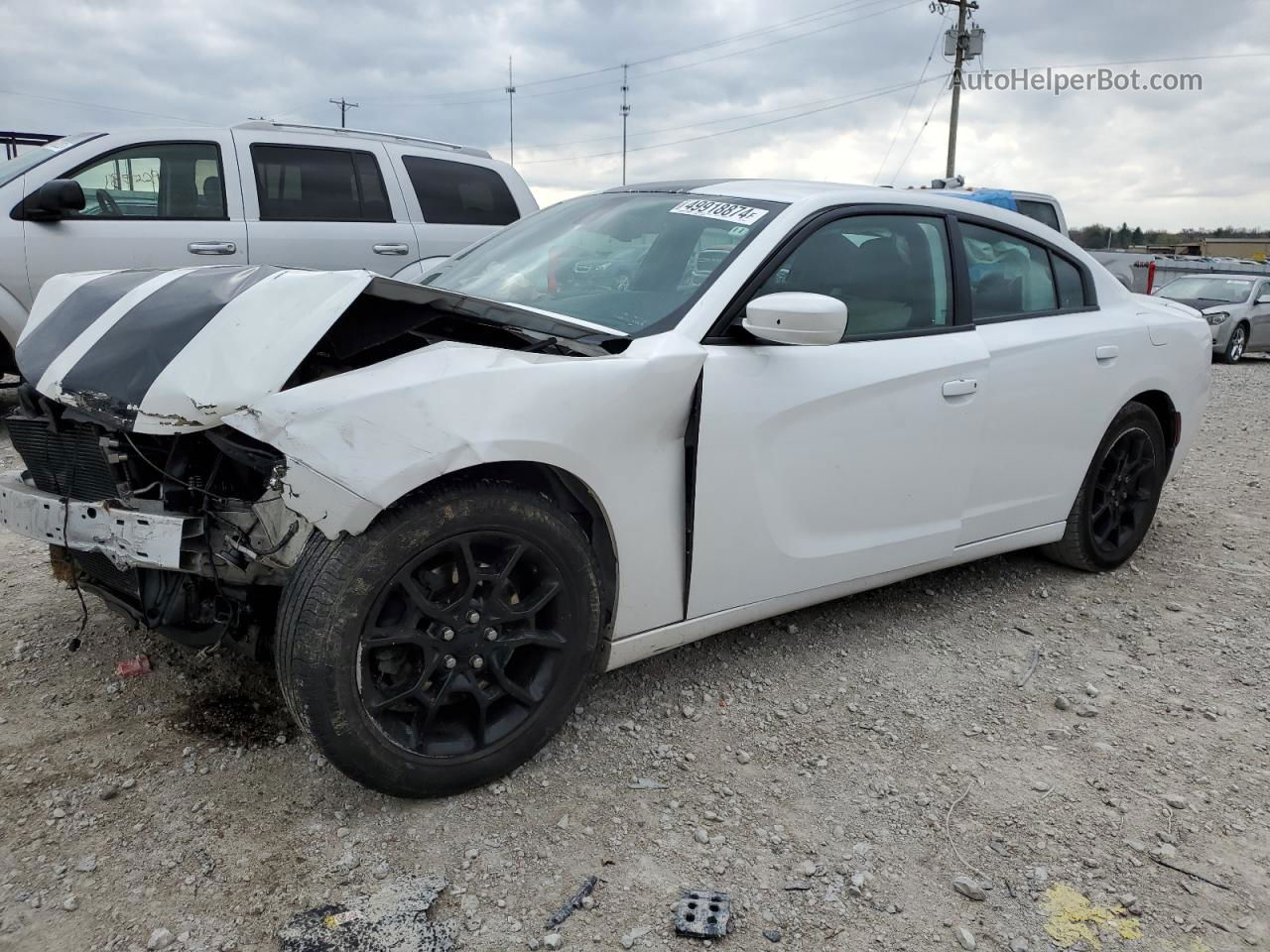 2016 Dodge Charger Sxt White vin: 2C3CDXJG7GH247922