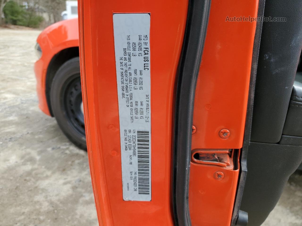 2017 Dodge Charger Police Orange vin: 2C3CDXKT6HH546881