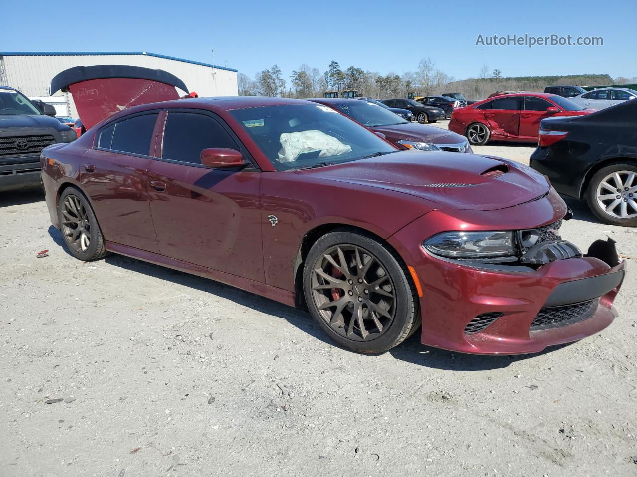 2017 Dodge Charger Srt Hellcat Burgundy vin: 2C3CDXL96HH566986