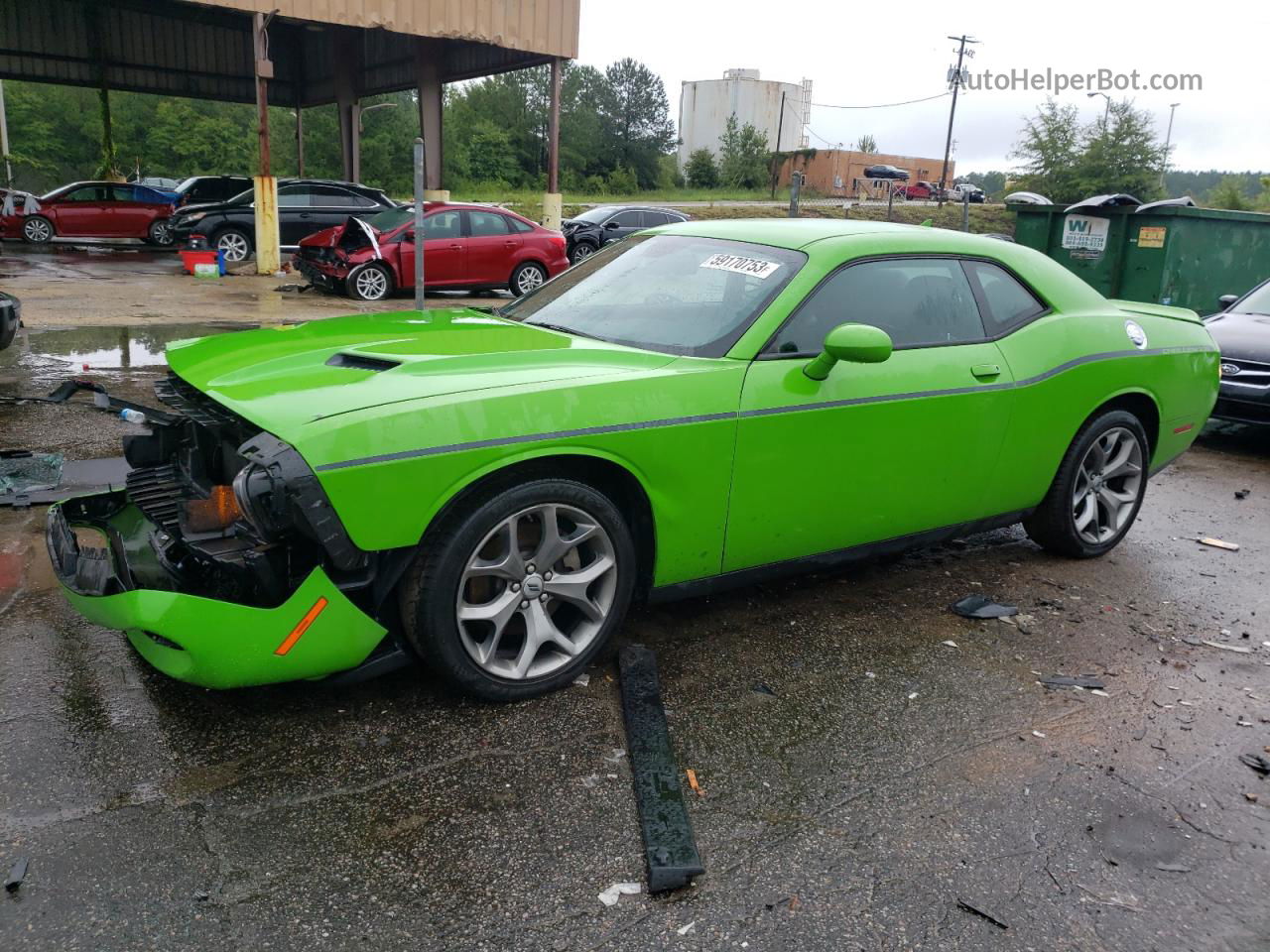 2017 Dodge Challenger Sxt Зеленый vin: 2C3CDZAG0HH558766