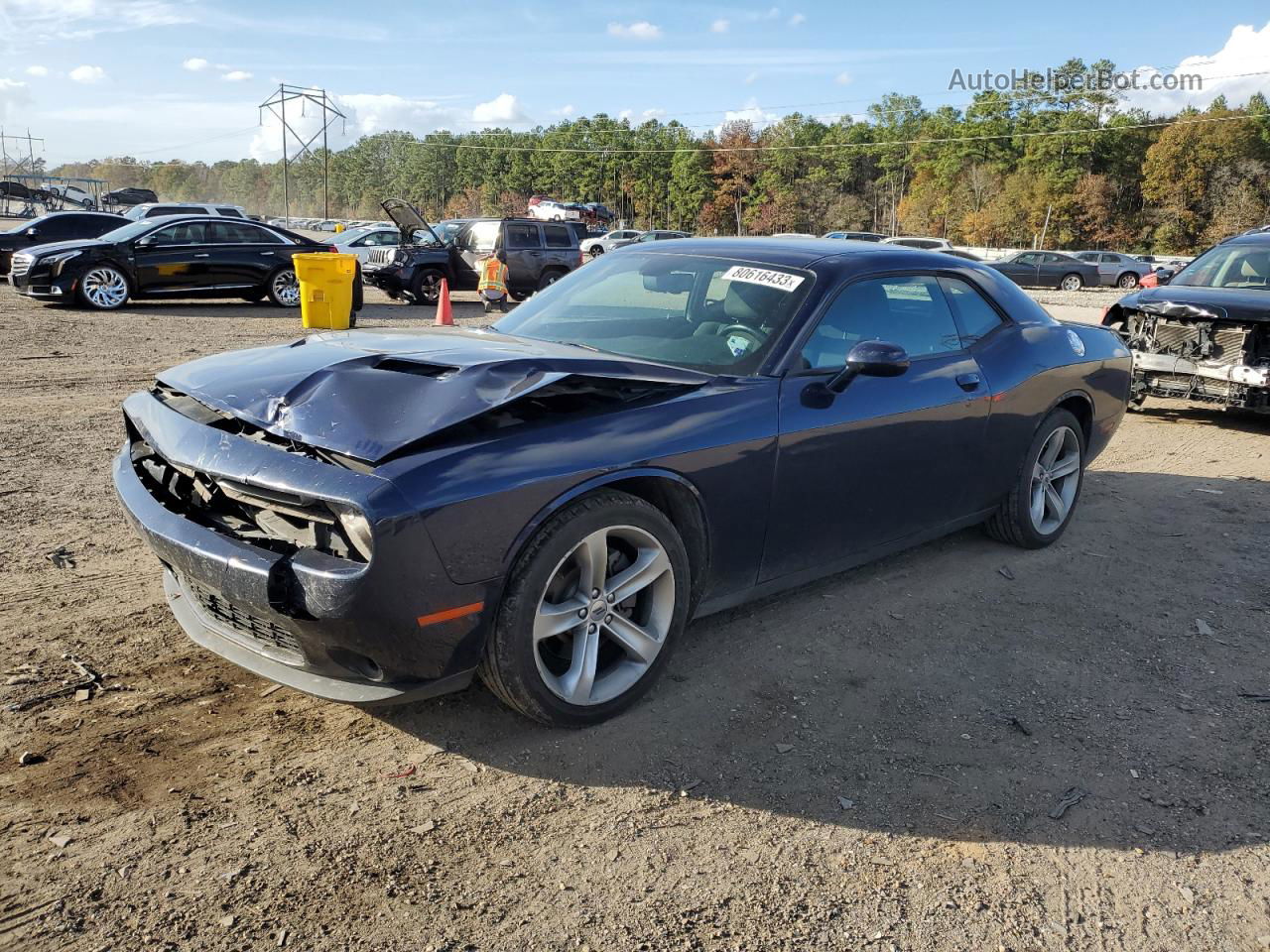 2017 Dodge Challenger Sxt Blue vin: 2C3CDZAG2HH613637