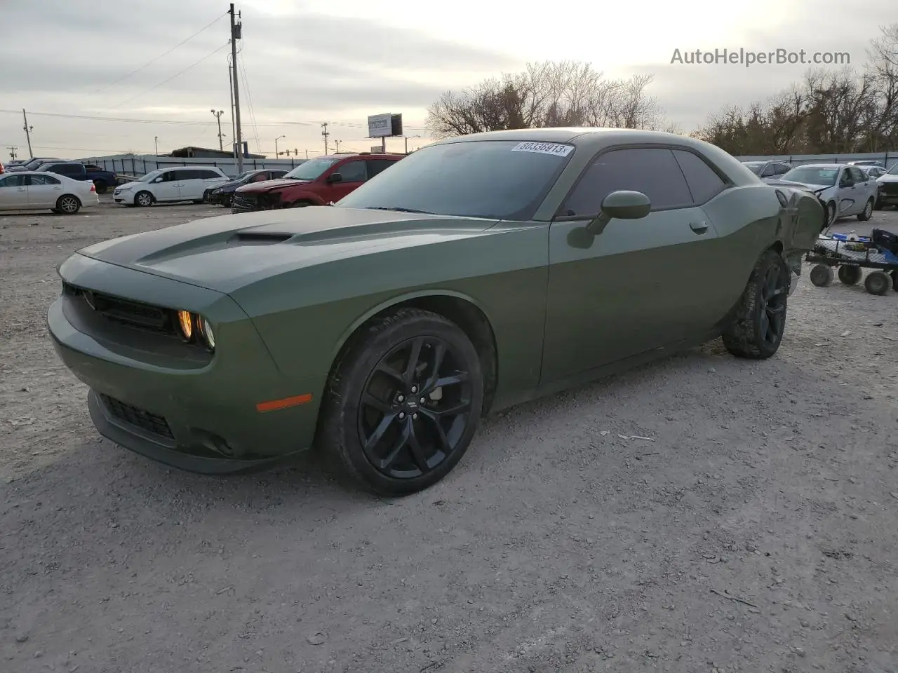 2022 Dodge Challenger Sxt Зеленый vin: 2C3CDZAG2NH206798