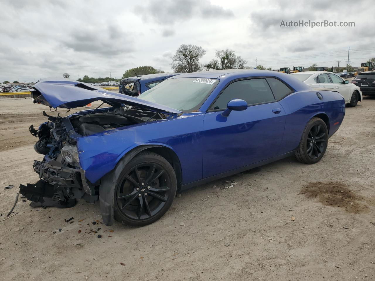 2018 Dodge Challenger Sxt Синий vin: 2C3CDZAG5JH271977